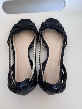 Tahari Black Braided Strap Open Toe Women's Sandals Size 7.5 M